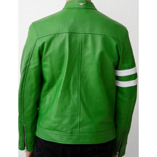 Mens Alien Green Ben 10 Leather Jacket