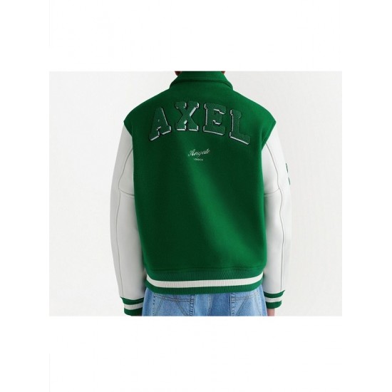 Mens Axel Arigato Green Biker Varsity Jacket