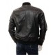 Mens Black And Dark Brown Classic Elegant Real Leather Bomber Jacket