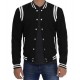 Mens Black Bomber White Stripes Jacket