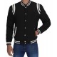 Mens Black Bomber White Stripes Jacket