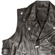 Mens Black Moto Biker Genuine Leather Vest