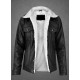 Mens Black Shearling Bomber Jacket