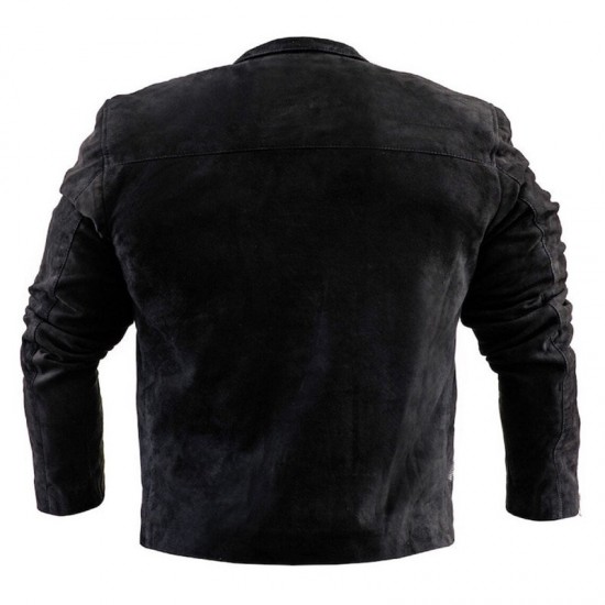 Mens Black Suede Leather Motorcycle Winters Jacket