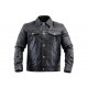 Mens Black Trucker Soft Leather Lambskin Winter Jacket