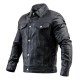 Mens Black Trucker Soft Leather Lambskin Winter Jacket