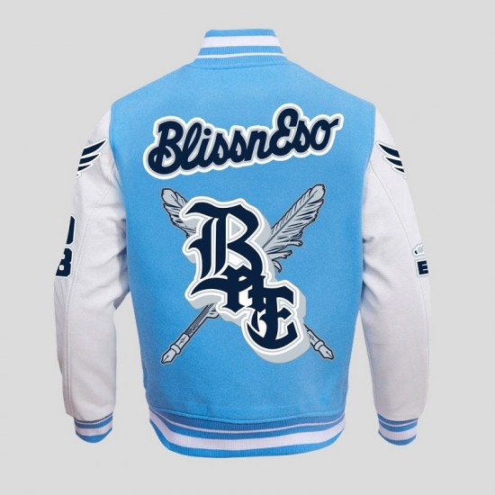 Mens Blue BnE Letterman Varsity Jacket