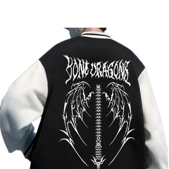 Mens Bone Dragon Varsity Jacket