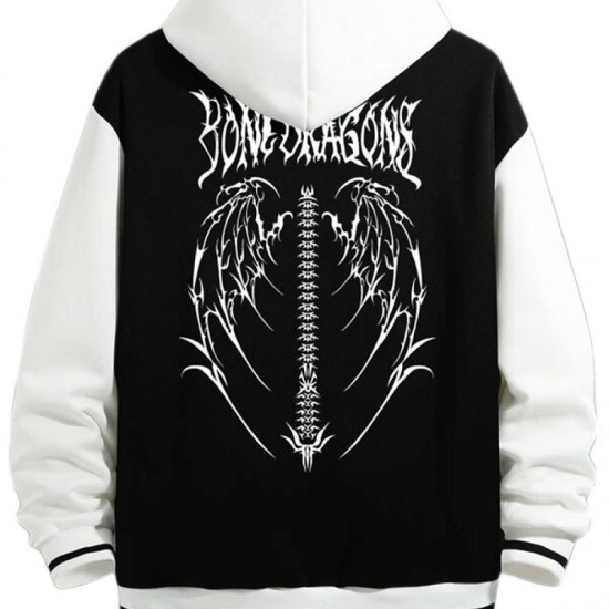 Mens Bone Dragon Varsity Jacket