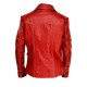 Mens Brad Pitt Fight Club Tyler Durden Coat Red Biker Leather Jacket