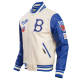 Mens Brooklyn Dodgers Retro Classic Off White Wool Varsity Jacket