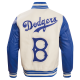 Mens Brooklyn Dodgers Retro Classic Off White Wool Varsity Jacket