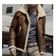 Mens Brown B3 B6 Sheepskin Shearling Bomber Jacket