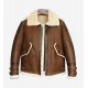 Mens Brown B3 B6 Sheepskin Shearling Bomber Jacket