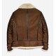 Mens Brown B3 B6 Sheepskin Shearling Bomber Jacket