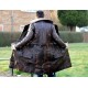 Mens Brown Shearling Distressed Brown Faux Fur Leather Long Winter Coat