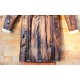 Mens Brown Shearling Distressed Brown Faux Fur Leather Long Winter Coat