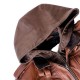 Mens Brown Winter Hooded Leather Bomber Jacket