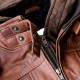 Mens Brown Winter Hooded Leather Bomber Jacket