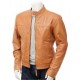 Mens Cafe Racer Real Leather Biker Jacket