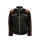 Mens Cafe Racer Striped Black Retro Biker Jacket