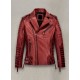 Mens Charles Burnt Red Leather Jacket