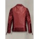 Mens Charles Burnt Red Leather Jacket