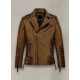 Mens Charles Burnt Tan Brown Leather Jacket