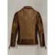 Mens Charles Burnt Tan Brown Leather Jacket