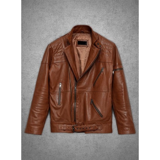 Mens Cruiser Biker Leather Biker Jacket