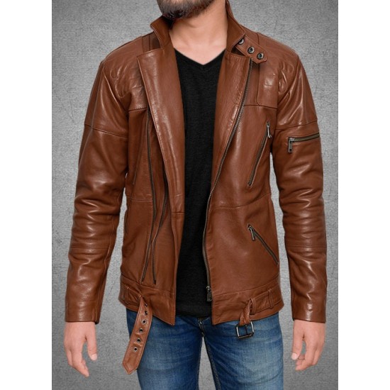 Mens Cruiser Biker Leather Biker Jacket