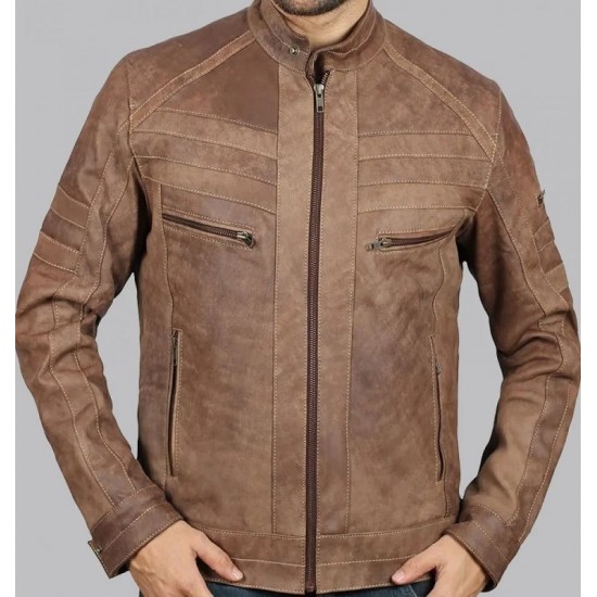 Mens Douglas Brown Leather Jacket