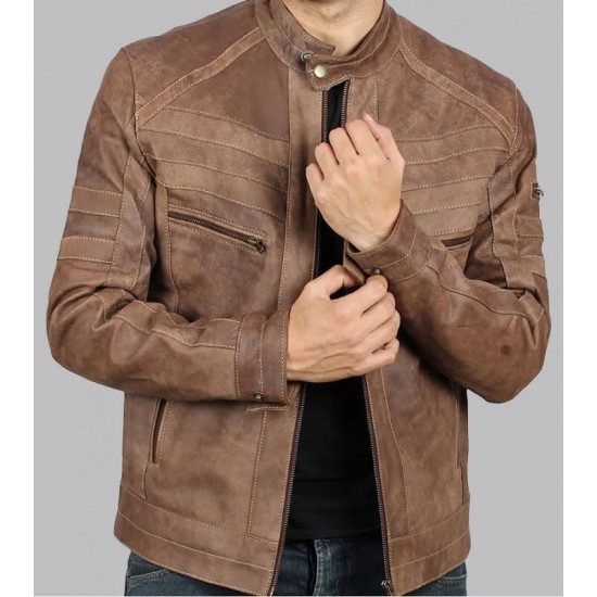 Mens Douglas Brown Leather Jacket