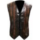 Mens Dundee Danny McBride Crocodile Brown Leather Vest