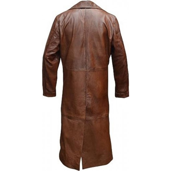 Mens Duster Goth WW2 Detective Long Trench Coat