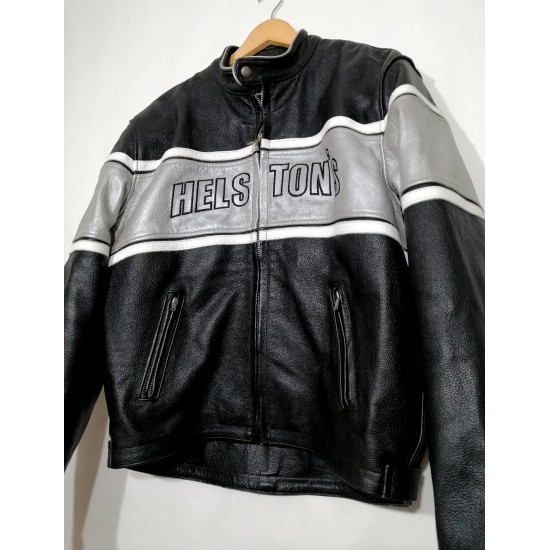 Mens Helstons motorcycle Biker Leather Jacket