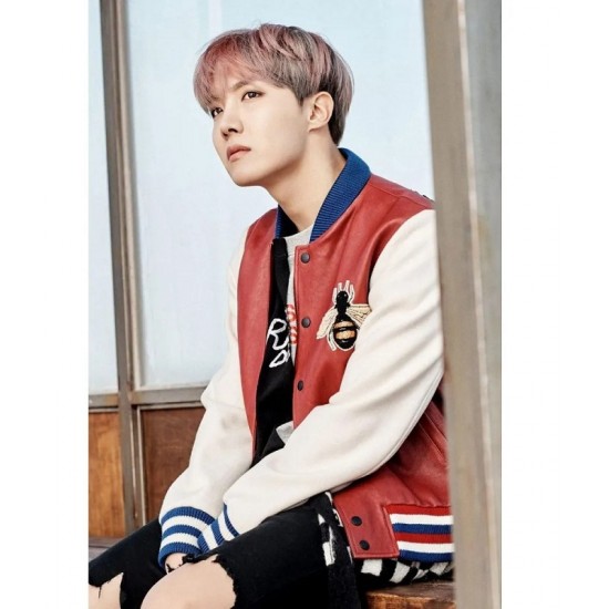 Mens J Hope Blind for Love Leather Bomber Jacket