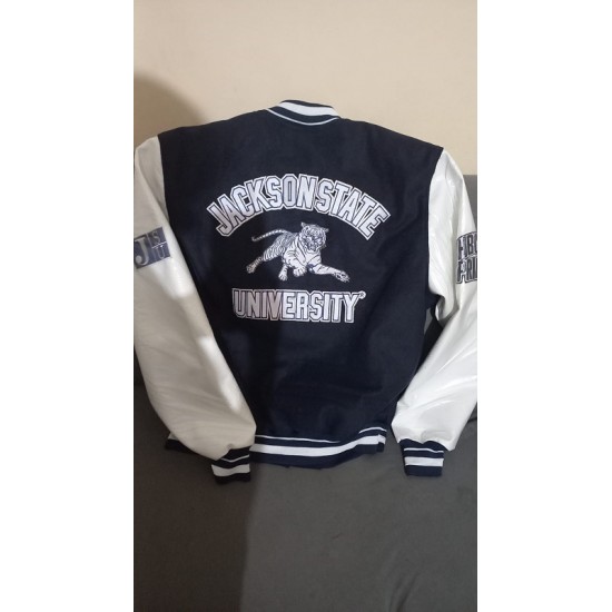 Mens Jackson State University Classic Rib Wool Varsity Jacket