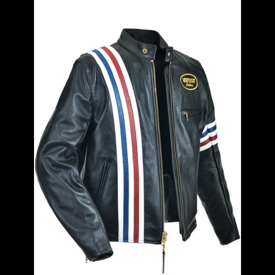 Mens Lanson America Classic Leather Jacket