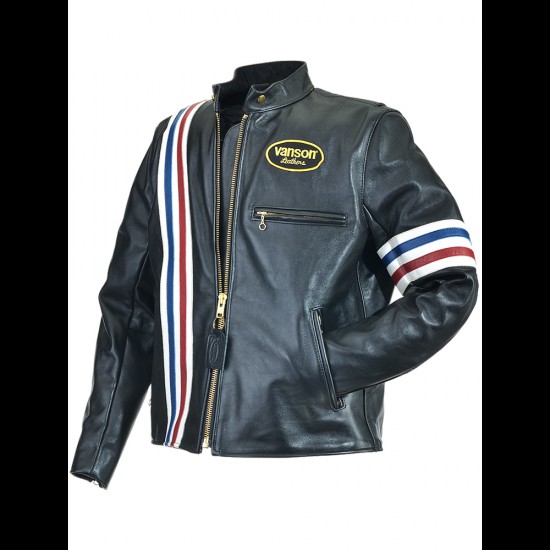 Mens Lanson America Classic Leather Jacket