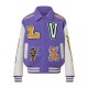 Mens LV Leather Varsity Jacket