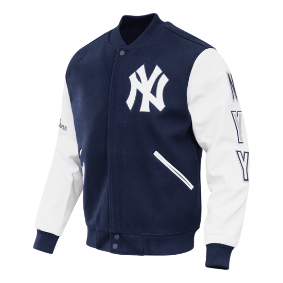 Mens MLB New York Yankees Blue Letterman Varsity Jacket