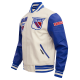 Mens NHL New York Rangers Off white Varsity Jacket