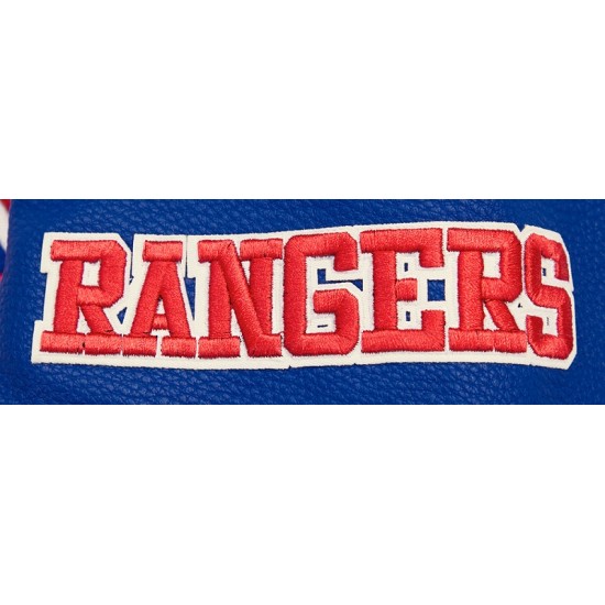 Mens NHL New York Rangers Off white Varsity Jacket