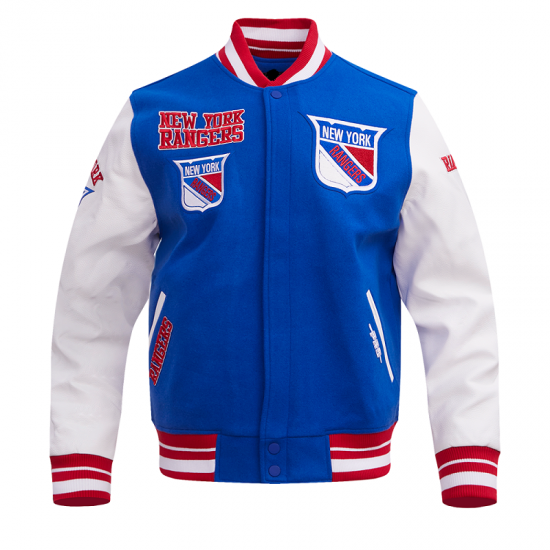 Mens NHL New York Rangers Retro Varsity Jacket