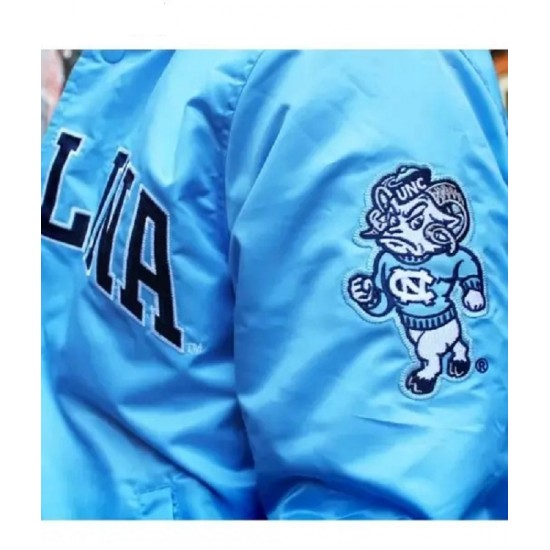 Mens North Carolina Blue Satin Jacket