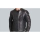 Mens Padded Leather Motorcycle Jacket