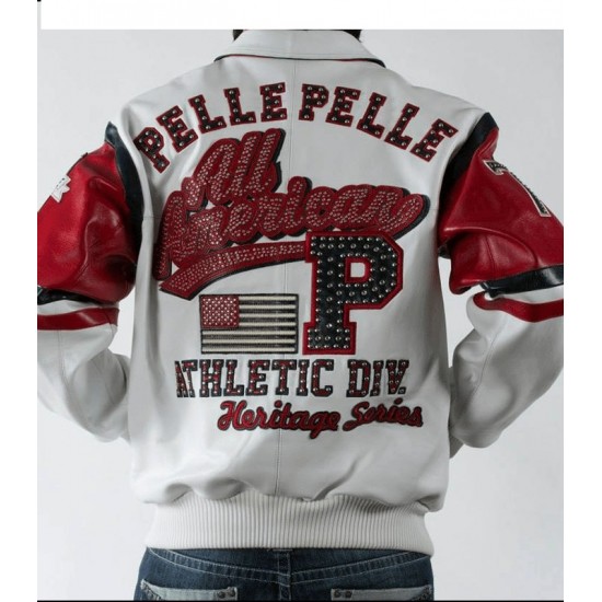 Mens Pelle Pelle All American White Jacket