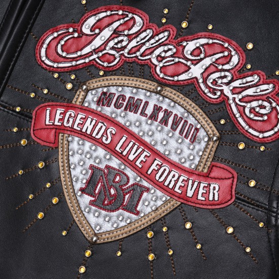 Mens Pelle Pelle Legends Live Forever Black Jacket