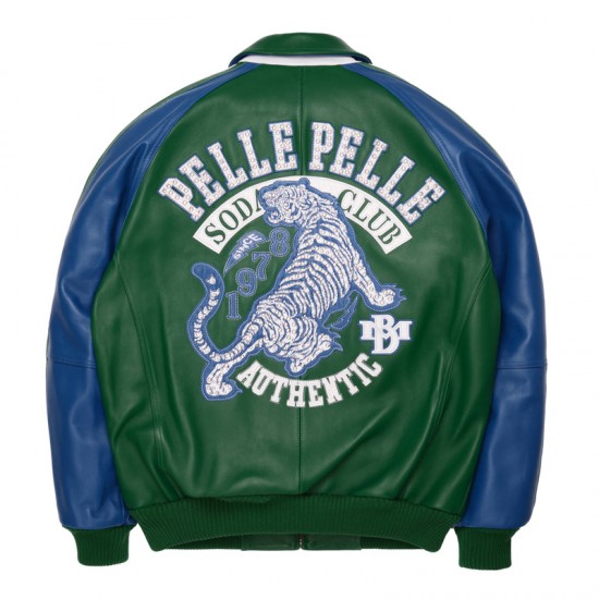 Mens Pelle Pelle Soda Club Tiger Green Jacket